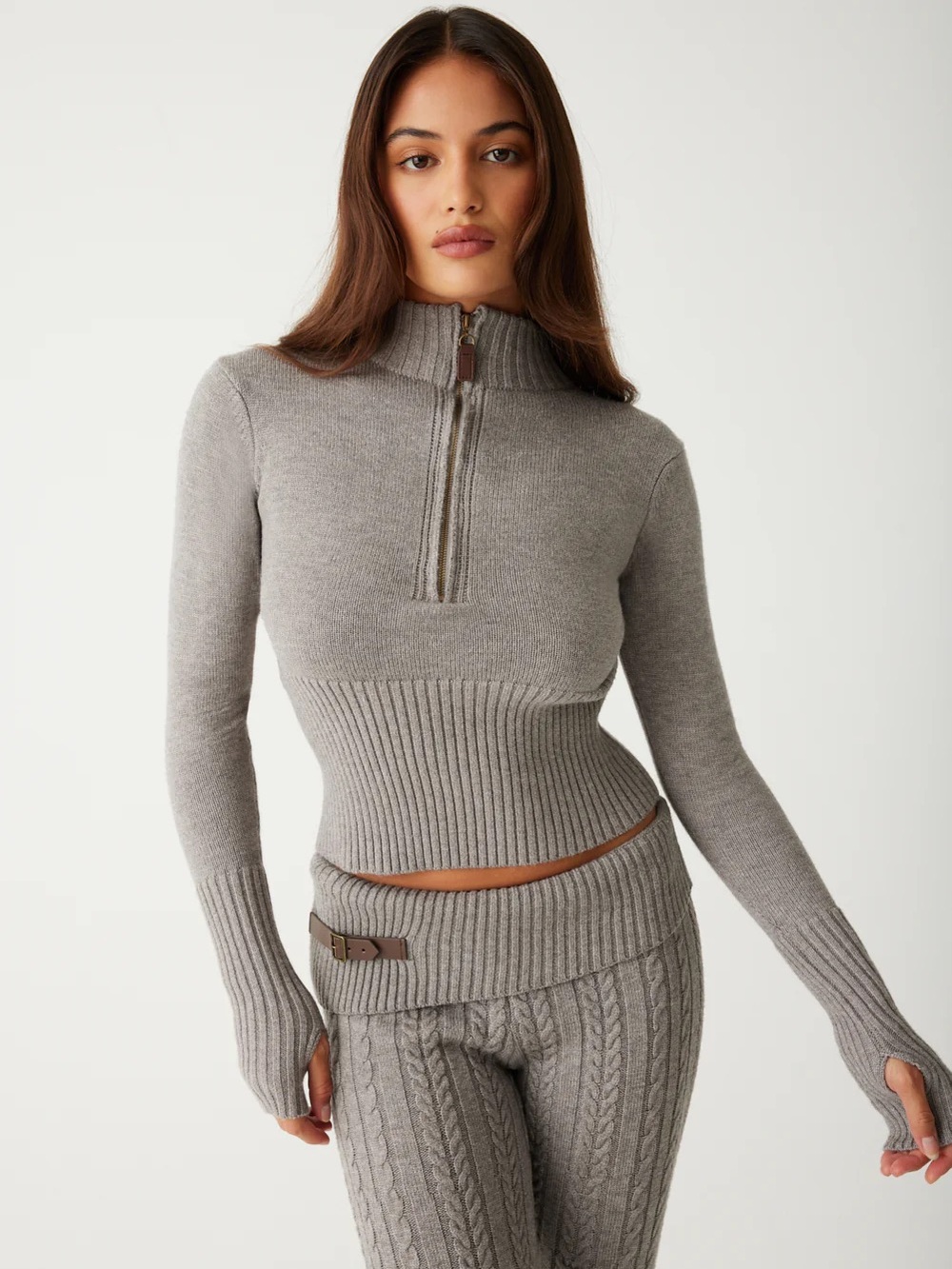 Frankie's Bikinis Maverick Cloud Half-Zip Sweater - Women’s 2XL, Dark Pearl